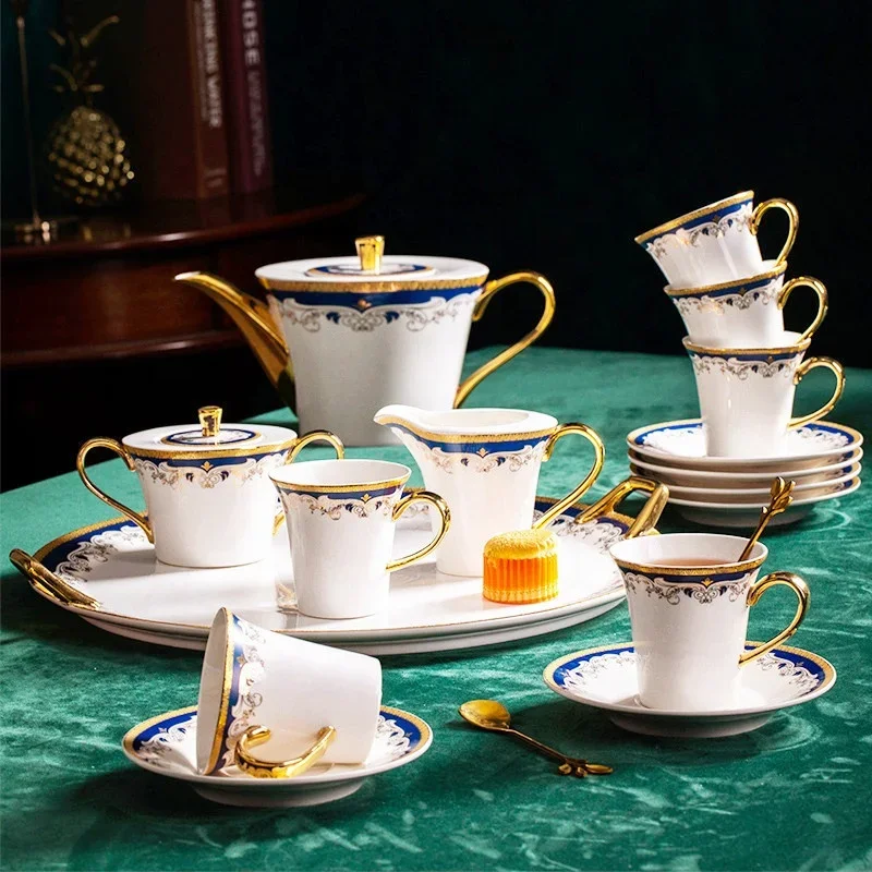 Design Turkish coffee cup set luxury ceramic tea sets porcelain tea set with tray