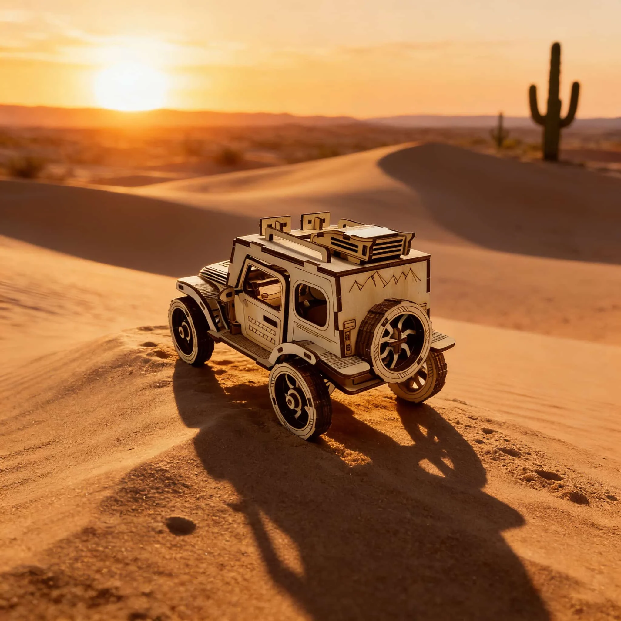 1 Wooden DIY Off-Road Vehicle, a Creative 3D Puzzle, Ideal as a Festive Gift or Home Decoration.