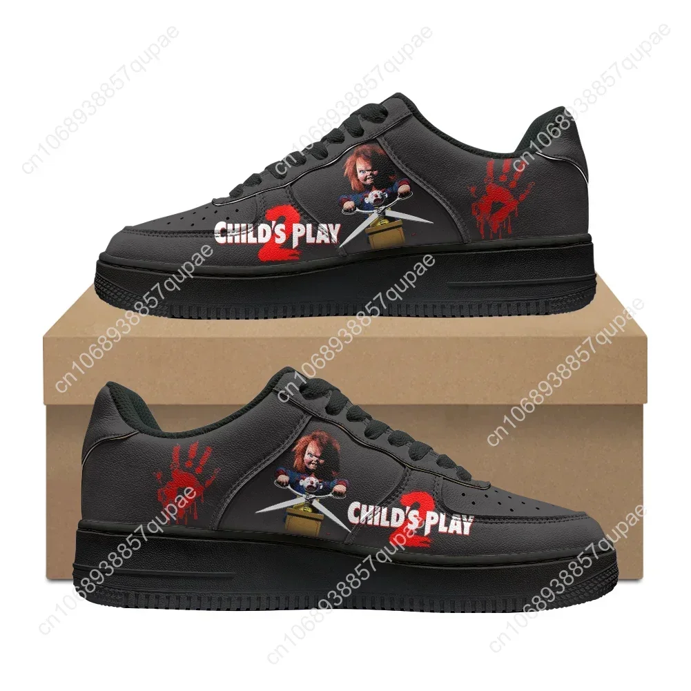 Childs Play Chucky Horror Movie Shoes AF Basketball Mens Womens Running Sports Flats Force Sneakers Lace Up Custom Made Shoe