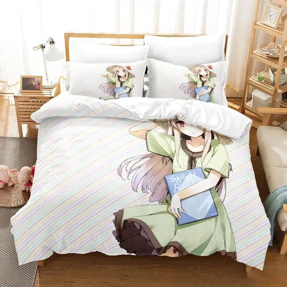 Set tempat tidur motif 3d Anime The Pet Girl of sakurase Single Twin Full Queen Set tempat tidur ukuran King Kamar Tidur anak-anak dewasa Set penutup selimut