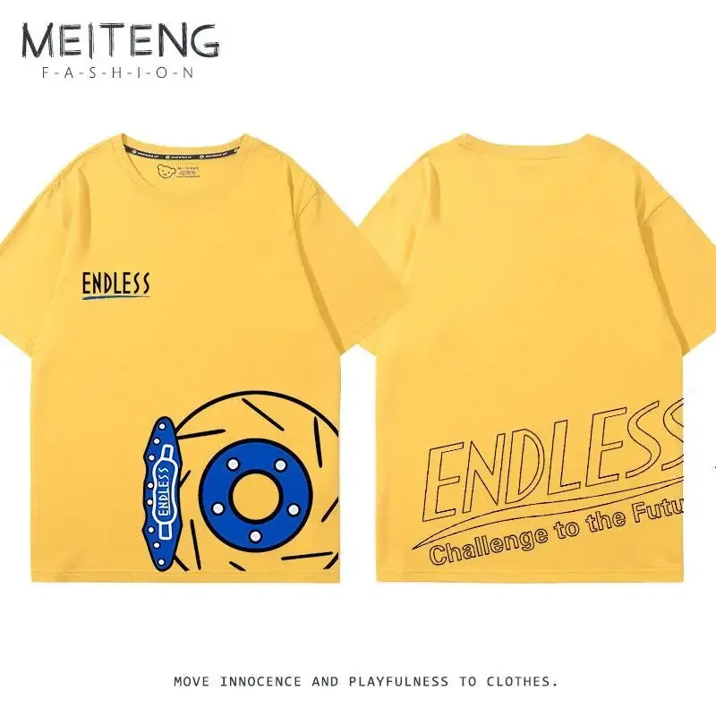 

ENDLESS Brake Pads Short Sleeve JDM Forged Calipers User Pure Cotton Men's Half Sleeve T-Shirt Modified Car Culture Clothes