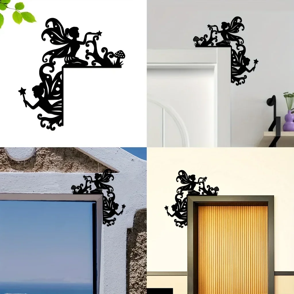 

CIFBUY Deco 1pc Elf Decoration Wall Sticker Door Corner Home Decor Door Frame Corner Decor Art Metal Livingroom Wall Hanging Dec