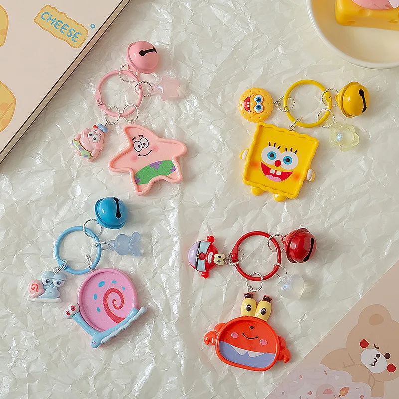 

Kawaii SpongeBob SquarePants Big Star Keychain Sweet Girl Heart Study Birthday Pendant Best Friend Gift Accessories
