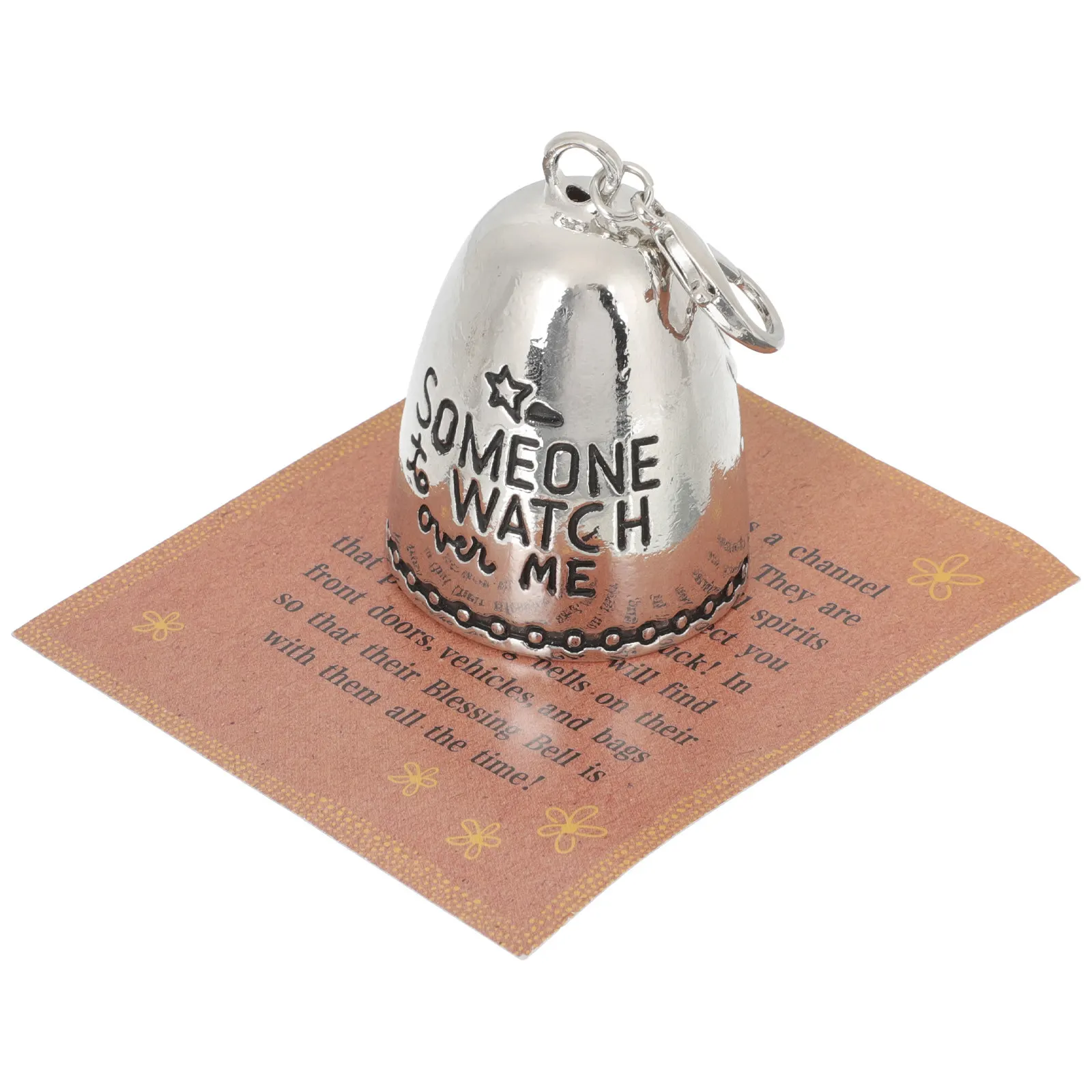 

1Set Angel Themed Blessing Bell Pendant Metal Keychain for Friends Birthday Christmas New Year Gift Decorative Lanyard Backpack