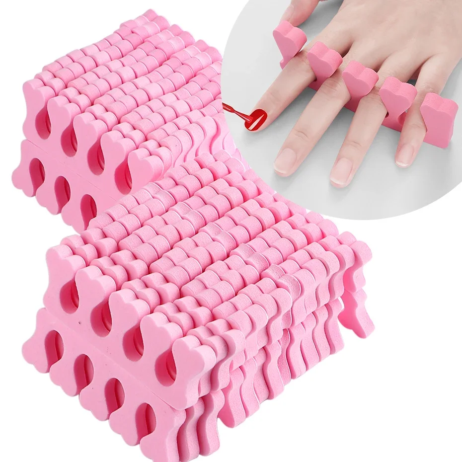 

Pink Soft Sponge Finger Toe Separator for Nail Practice Pedicure Spacer Stand Gel Uv Polishing Tool Foam