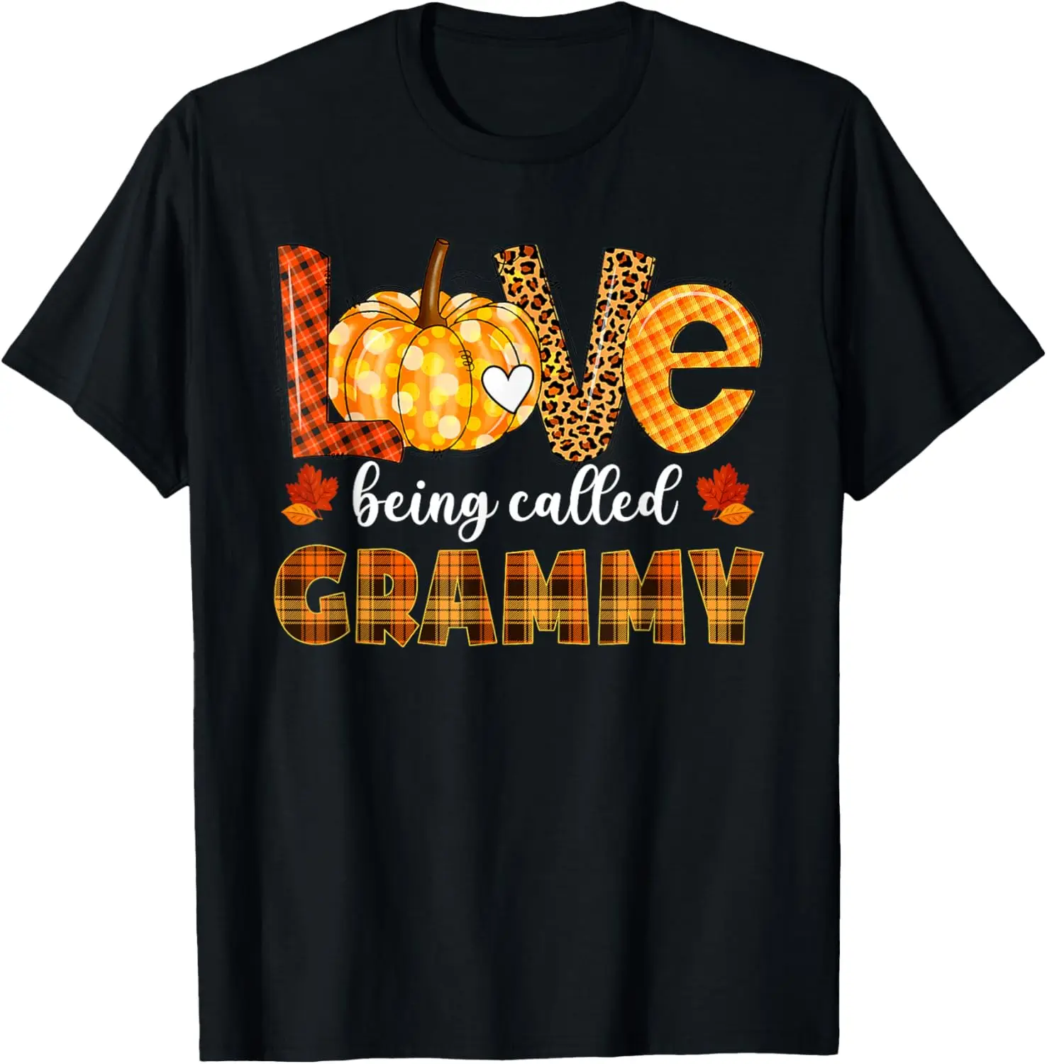 

Leopard Pumpkin Love Being Called Grammy Fall Thanksgiving T-Shirt