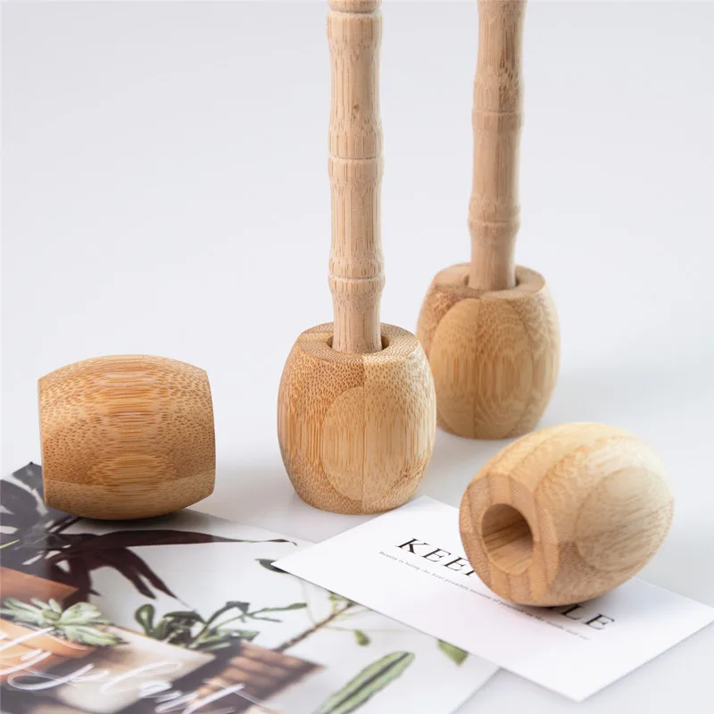 Toothbrush Base Holder - Bamboo and Wood Base - Desktop Bathroom non Perforated Toothbrush Holder - Home and Toothbrush Storage