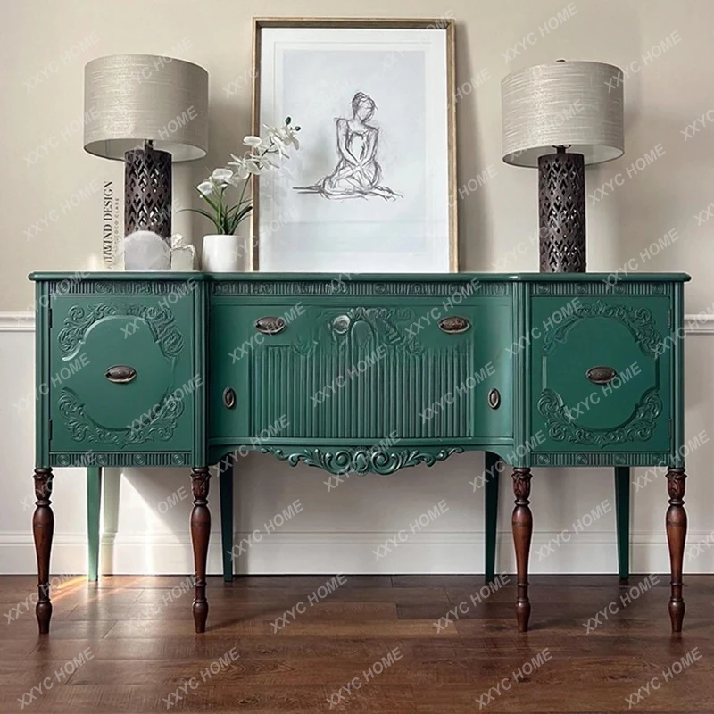 

contrasting solid wood porch cabinet, living room engraved decorative cabinet, entrance porch partition cabinet