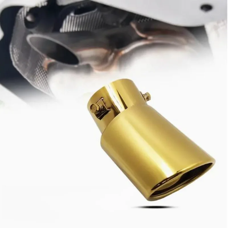 Car Accessories Automobile Exhaust Pipe Sleeve Tail Throat Muffler Tip Gold Silencing Stainless Steel Modified Exhaust Pipe