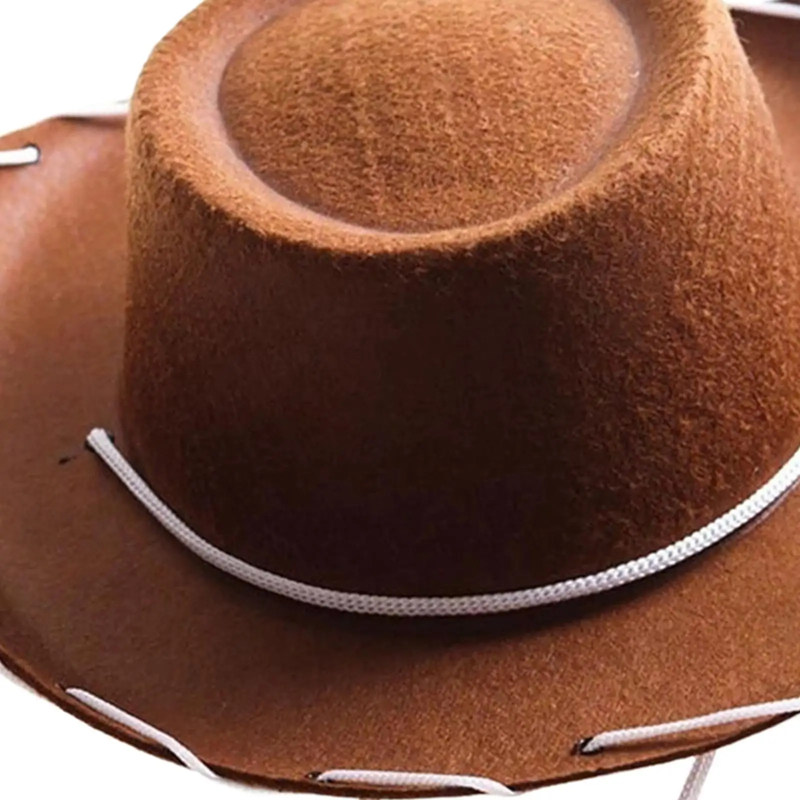 Unisex Kids Western Hat Cloth Wide Brim Breathable Adjustable Cord for Camping Hiking Holiday Fun