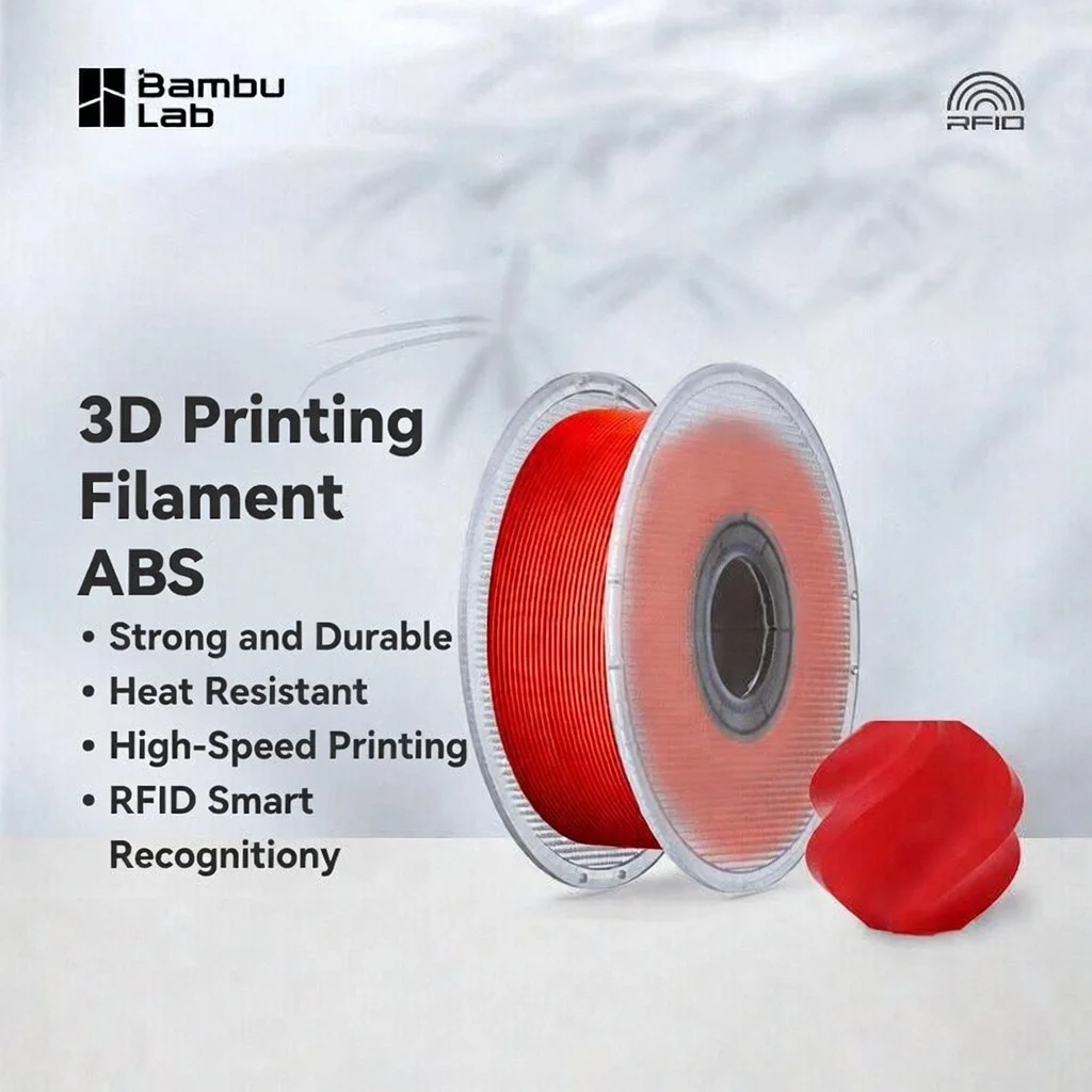 

Оригинальный ABS-филамент Bambu Lab, 1 кг, с ультранизким запахом, высокой прочностью, термостойкостью, функцией автоматического распознавания RFID, материал для 3D-печати