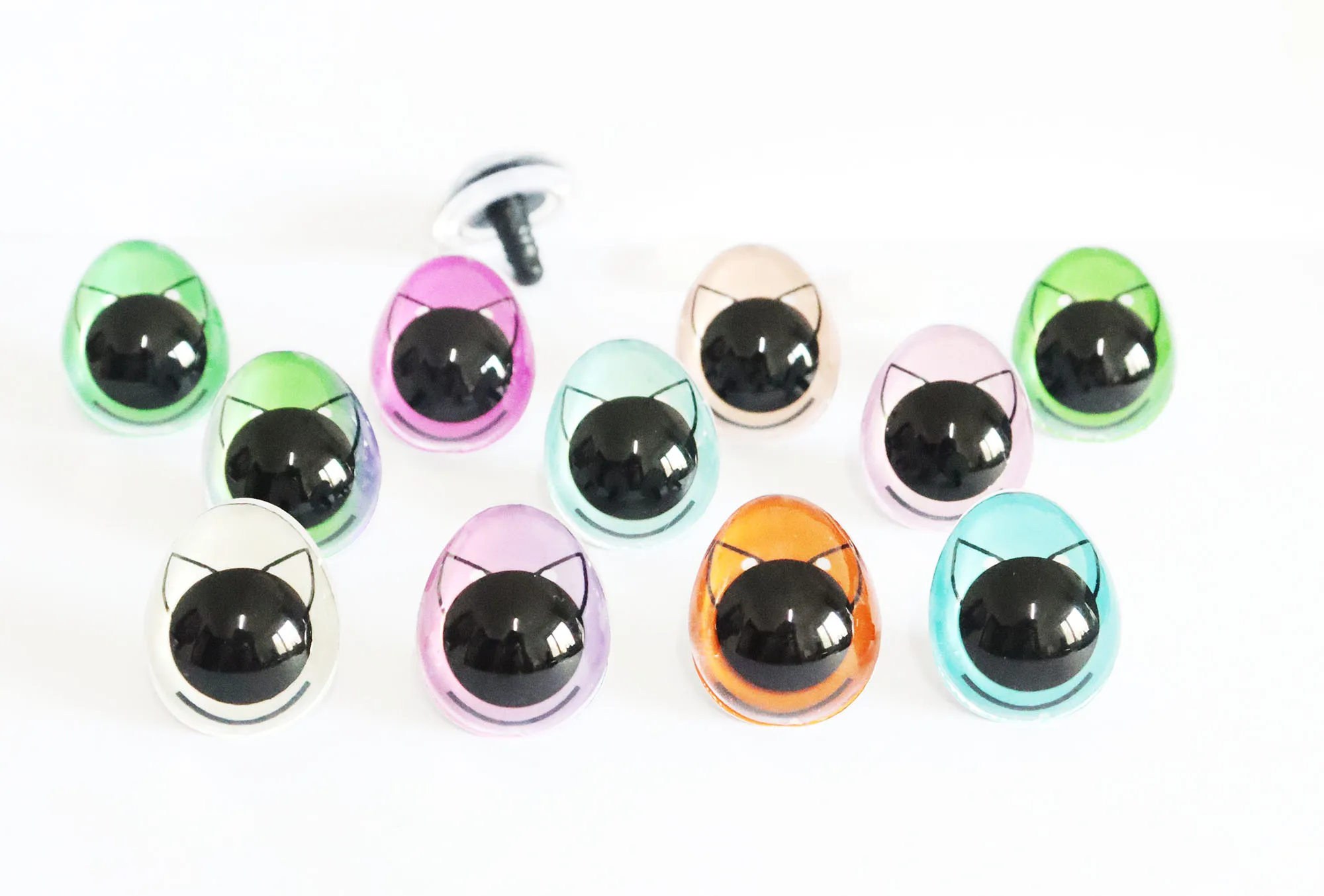 10pair  13x16mm 17x20mm 22x26mm  oval shape glitter toy aniaml  doll eyes with photo paper with handpress washer color option