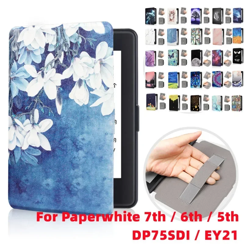 Cute Print Magnatic Case for Kindle Paperwhite 1 2 3 DP75SDI EY21 5th 6th 7th Generation Ebook Smart Cover Funda Auto Wake Sleep