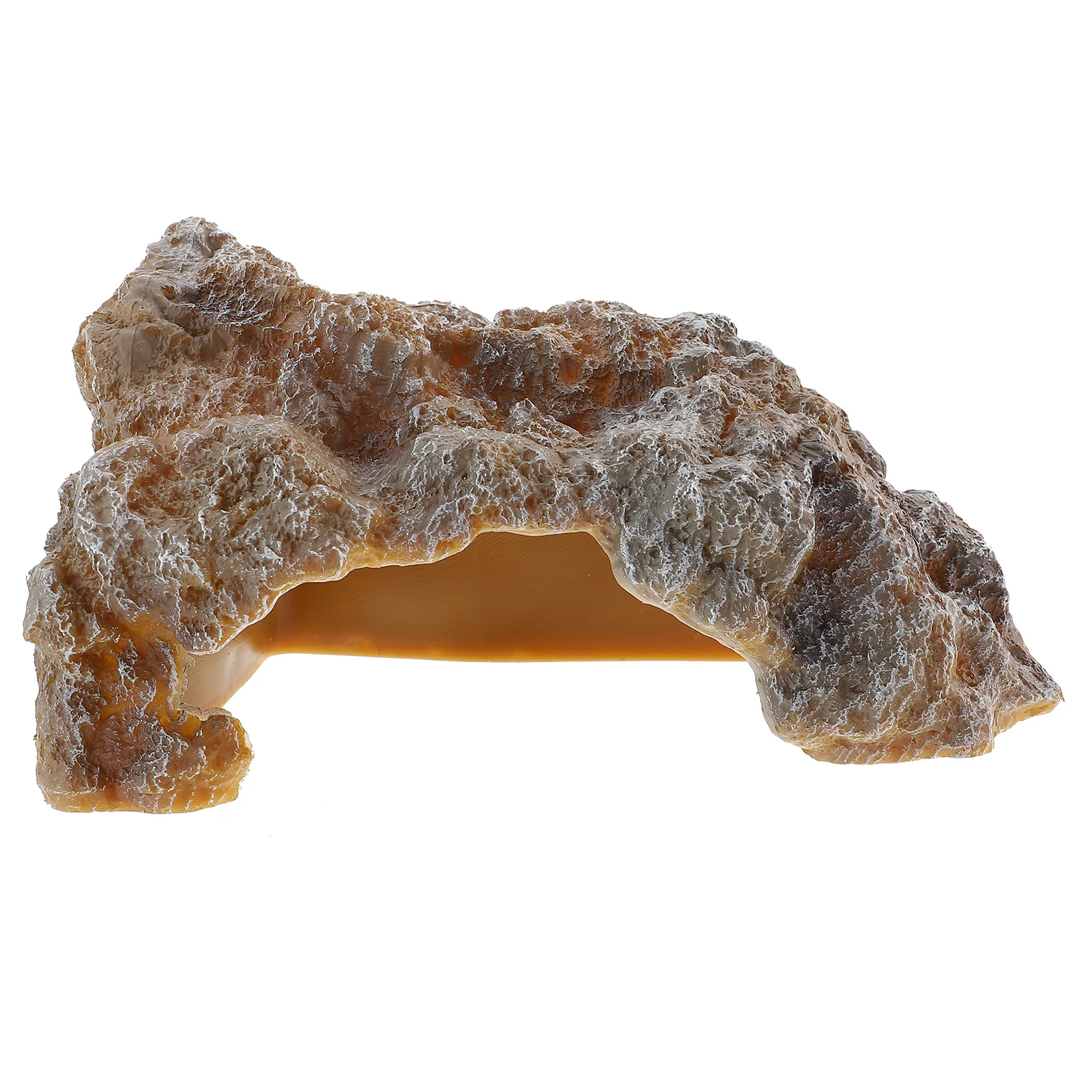 

Reptile Rock Shelter Hideout House Brown Resin Terrace Simulation Cave Platforms Decor Aquarium TORTOISE Platform
