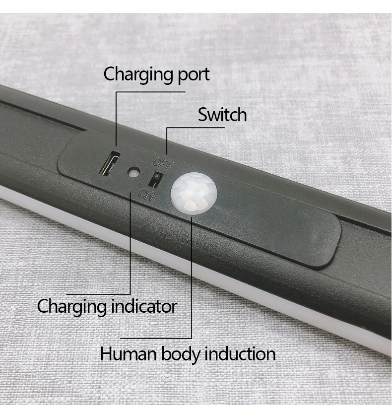 Aqumotic Armoire Hanger Cloth Pole LED Light Human Induction Lamp 1pc Charging Accessories for Wardrobe Free Tailoring Metal Rod