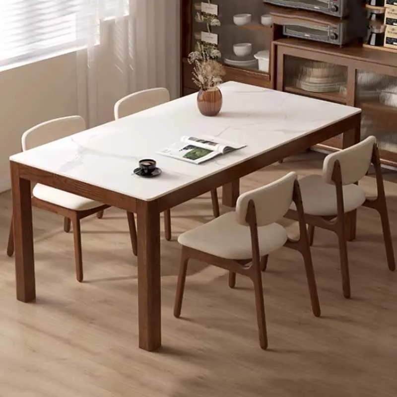 

Waterproof Rectangular Dining Table Kitchen Unique Space Saving Restaurant Tables Modern 4 Chairs Mesas De Jantar Home Furniture