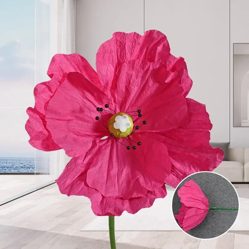 DIA 55CM Artificial Poppy Flower Wedding Decoration Yu Meiren Home Flower Arrangement Photography Prop Silk Flower