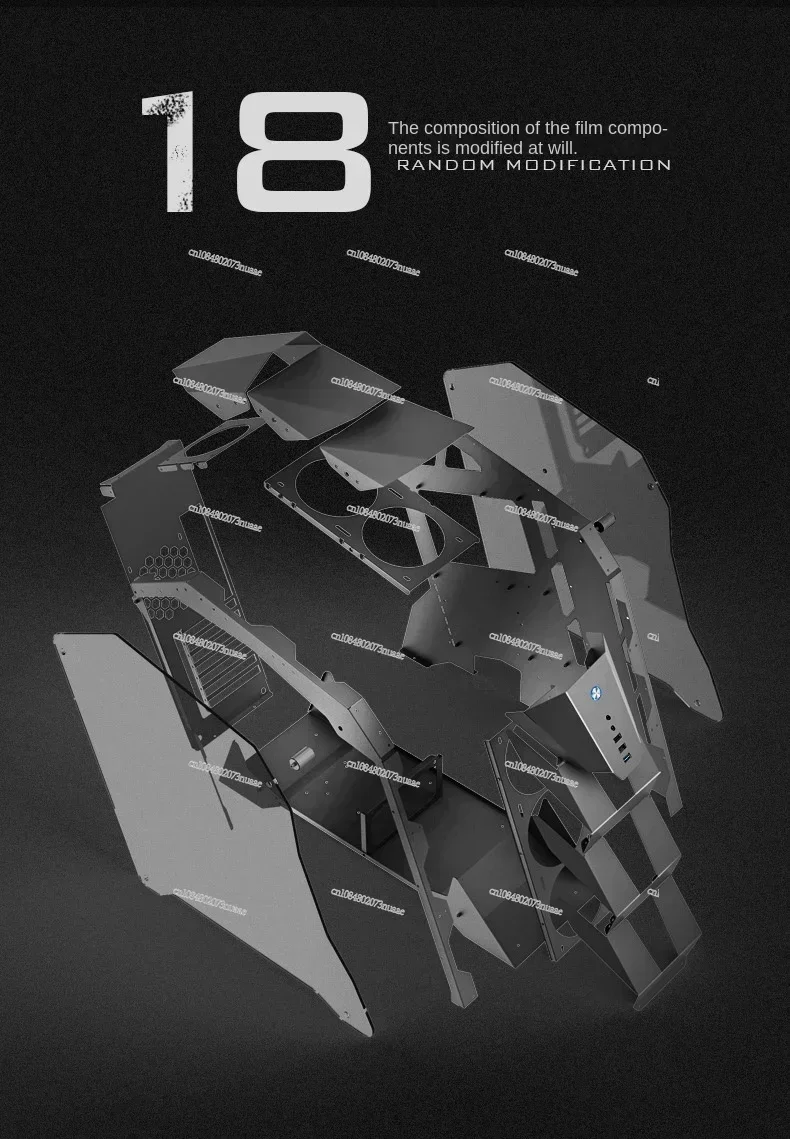 

Корпус для компьютера Sabre-Toothed Dragon Настольный хост специальной формы ITX Высококачественная концепция открытого водяного охлаждения Matx