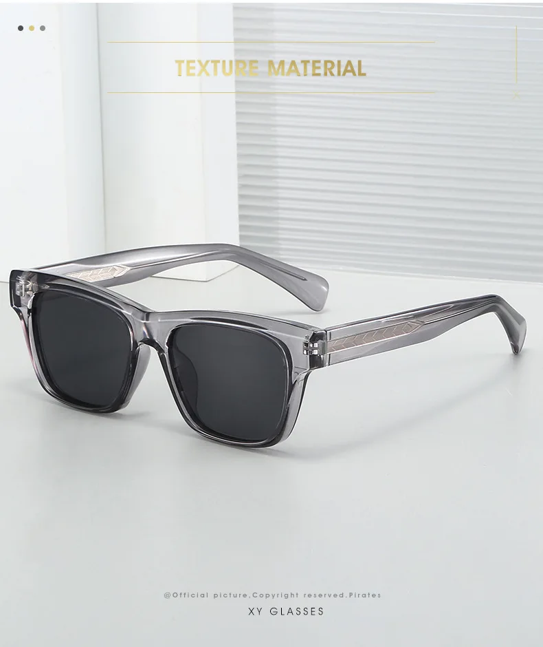 Marke Polarisierte Sonnenbrille Frauen Unisex Männer Solide Cp Edelstahl Kern Bein UV400 Quadrat Sonnenbrille Für Fahren Casual – Detail 2