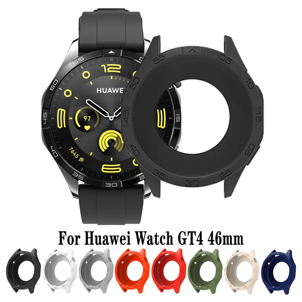 Silicone Cover Protective Case For Huawei Watch GT4 46mm Smart Watch Protector Frame Bumper For Huawei GT4 46mm  Accessories