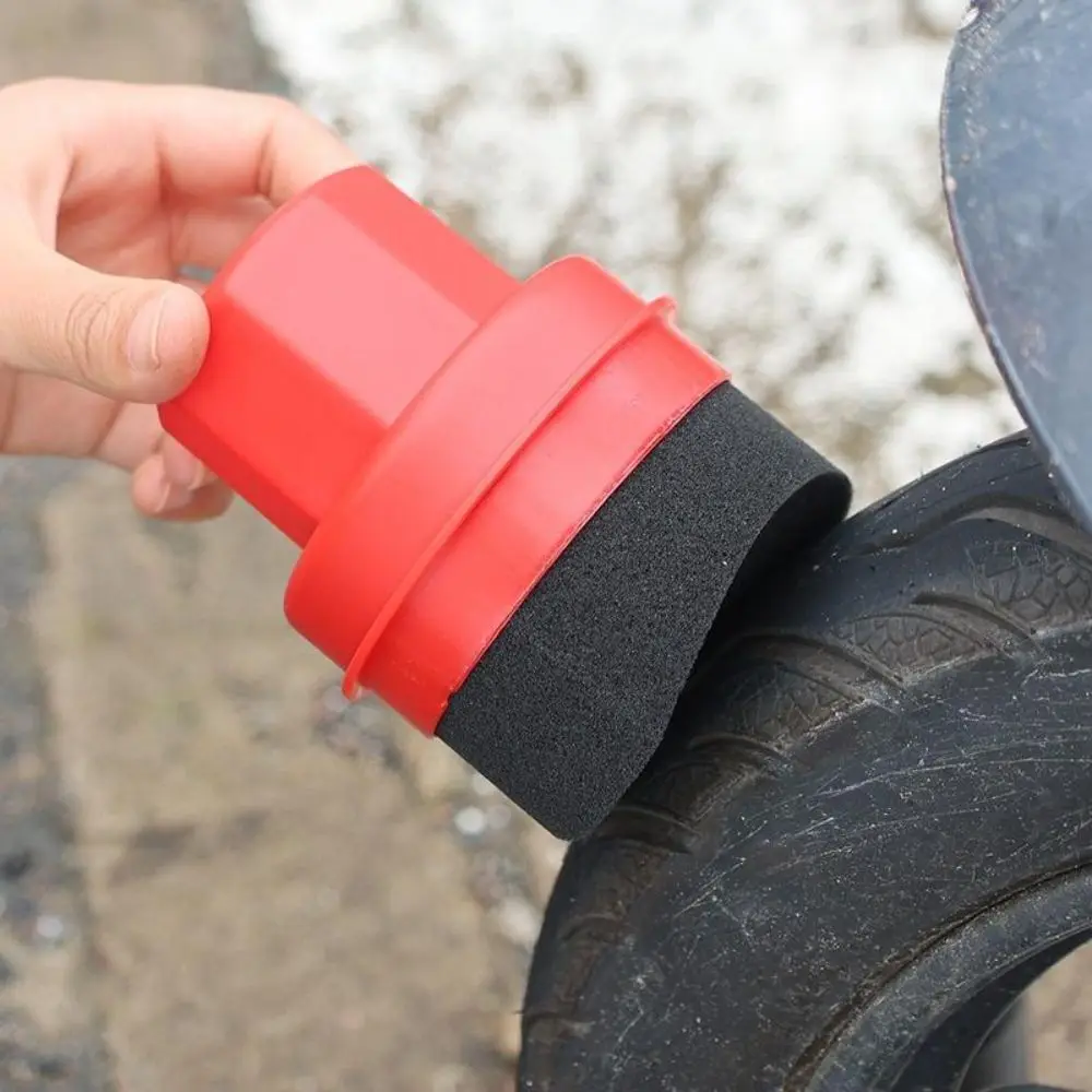 Curved Tire Polishing Sponge with Cover Reusable Autotire Wax Applicator Tire Dressing Applicator