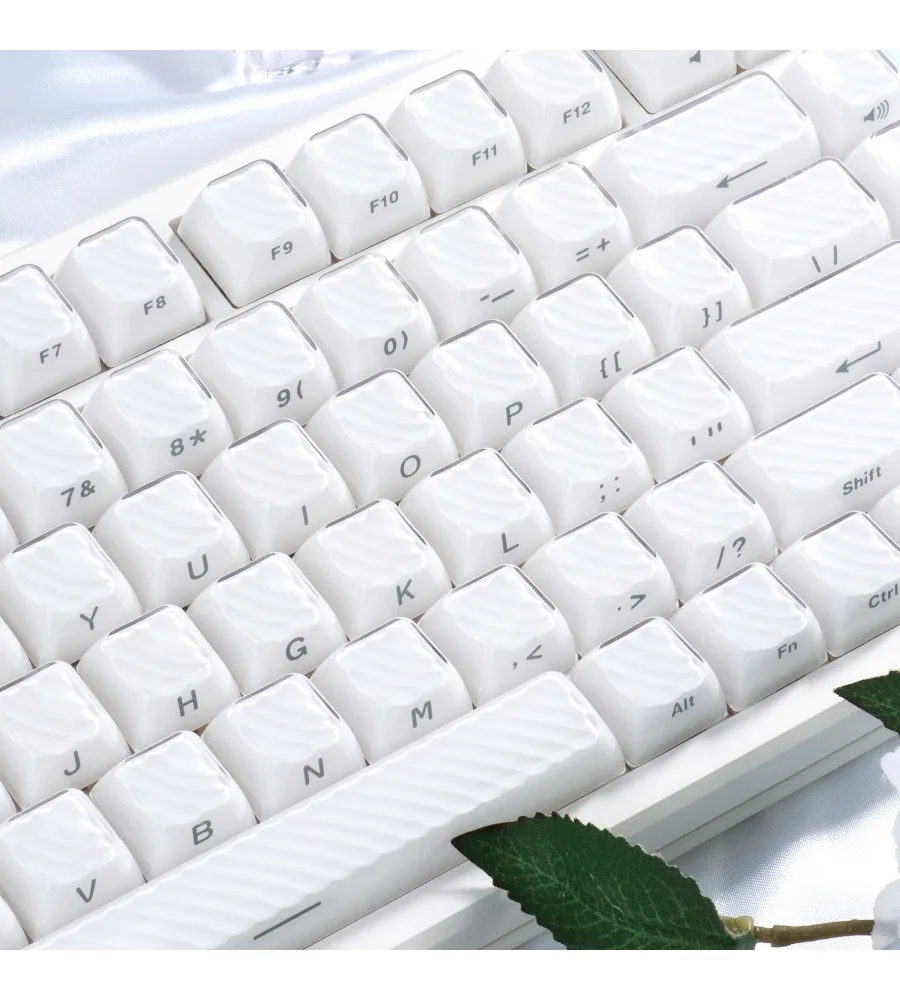 Keycap suitable for wooting magnetic axis mechanical keyboard white white keycap OEM height side engraved crystal jelly