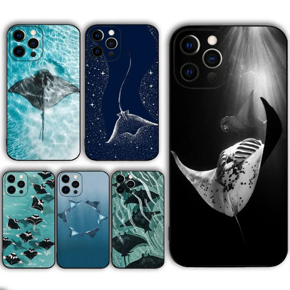 Ocean Animal Manta Ray  Phone Case  For IPHONE 15,13,14,12,Mini ,11, Xr, X ,Xs Pro Max 8, 7 Plus Back Cover