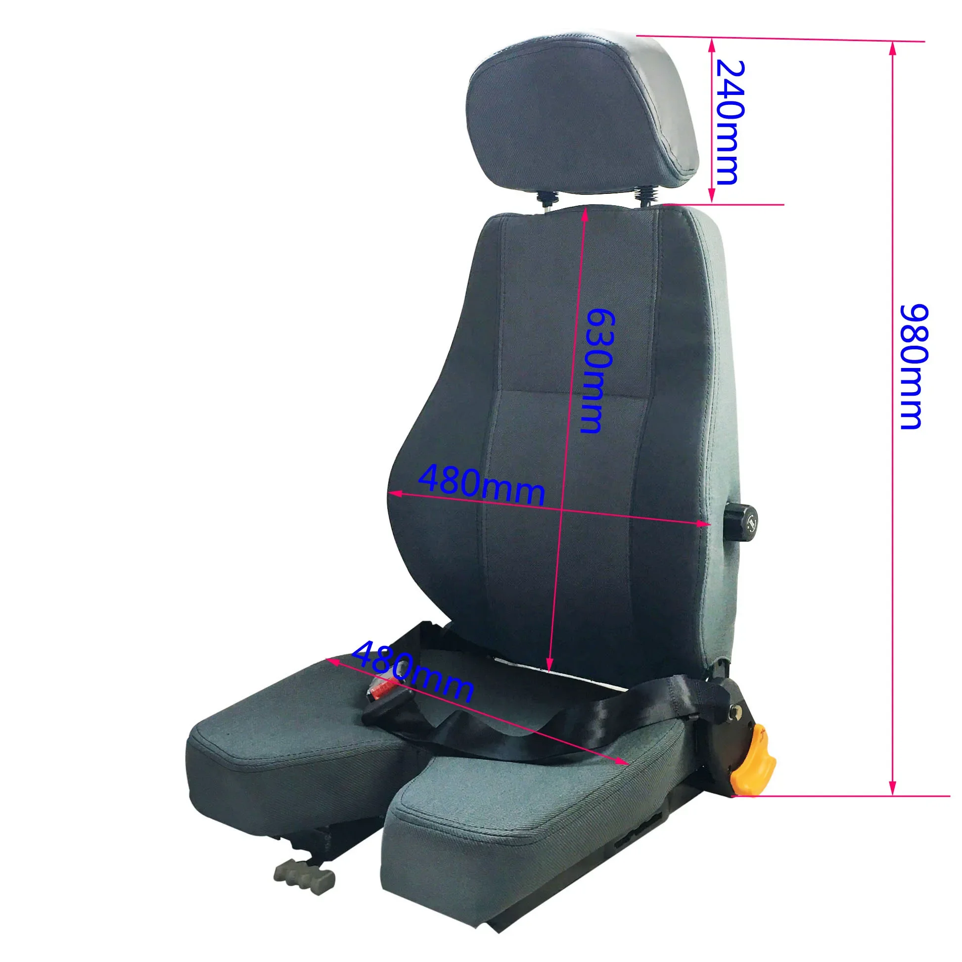 Factory Supply V-type crane seat Engineering car seat with Mechanical lumbar support button