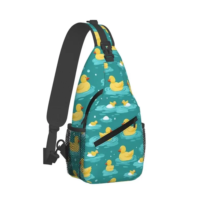 Custom Rubber Ducks Pattern Sling Chest Bag Cartoon Crossbody Shoulder Backpack for Men Cycling Camping Daypack