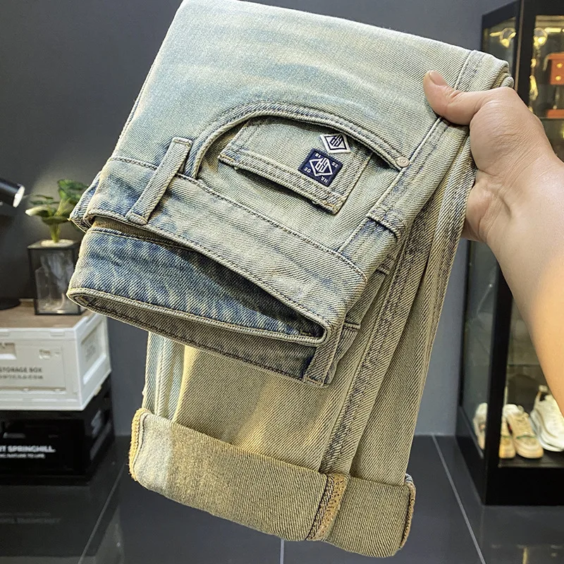 Vintage jeans men's spring 2024 new fashion brand micro cone skinny and all-matching casual pencil pants long pants