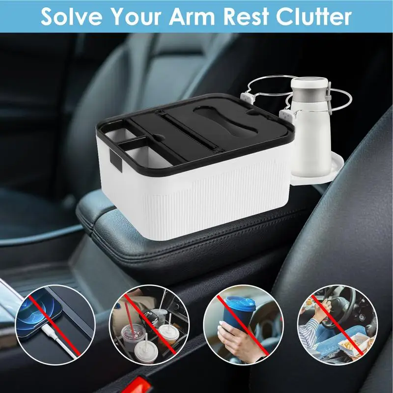 Armrest Box Container Box Tissue Box Car Seat Arm Rest Organizer Space Saving Automotive Armrest Organizer Car Console Organiser