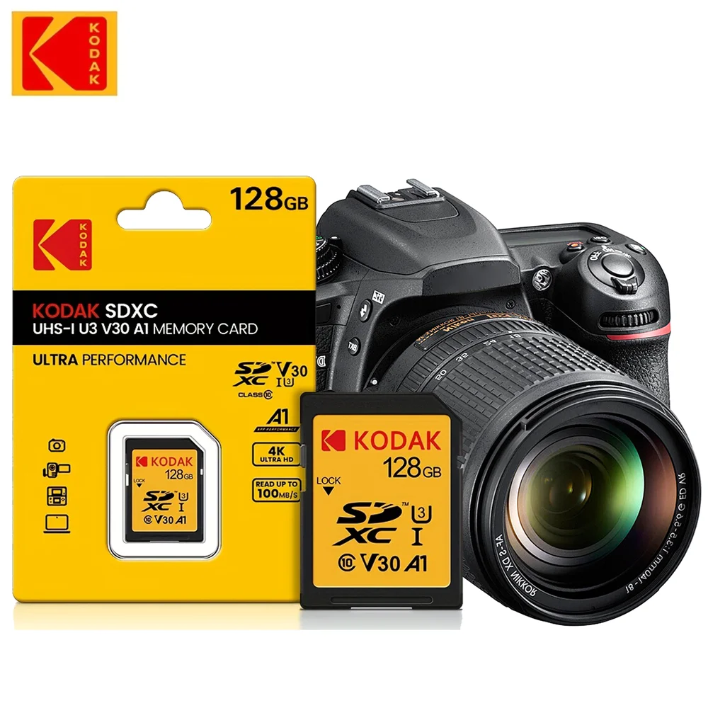 

Kodak Professional SD-карта памяти Class10 U1 U3 V30 и V60 32 ГБ 64 ГБ 128 ГБ 512 ГБ SD-карта SDXC SDHC для камеры 4K
