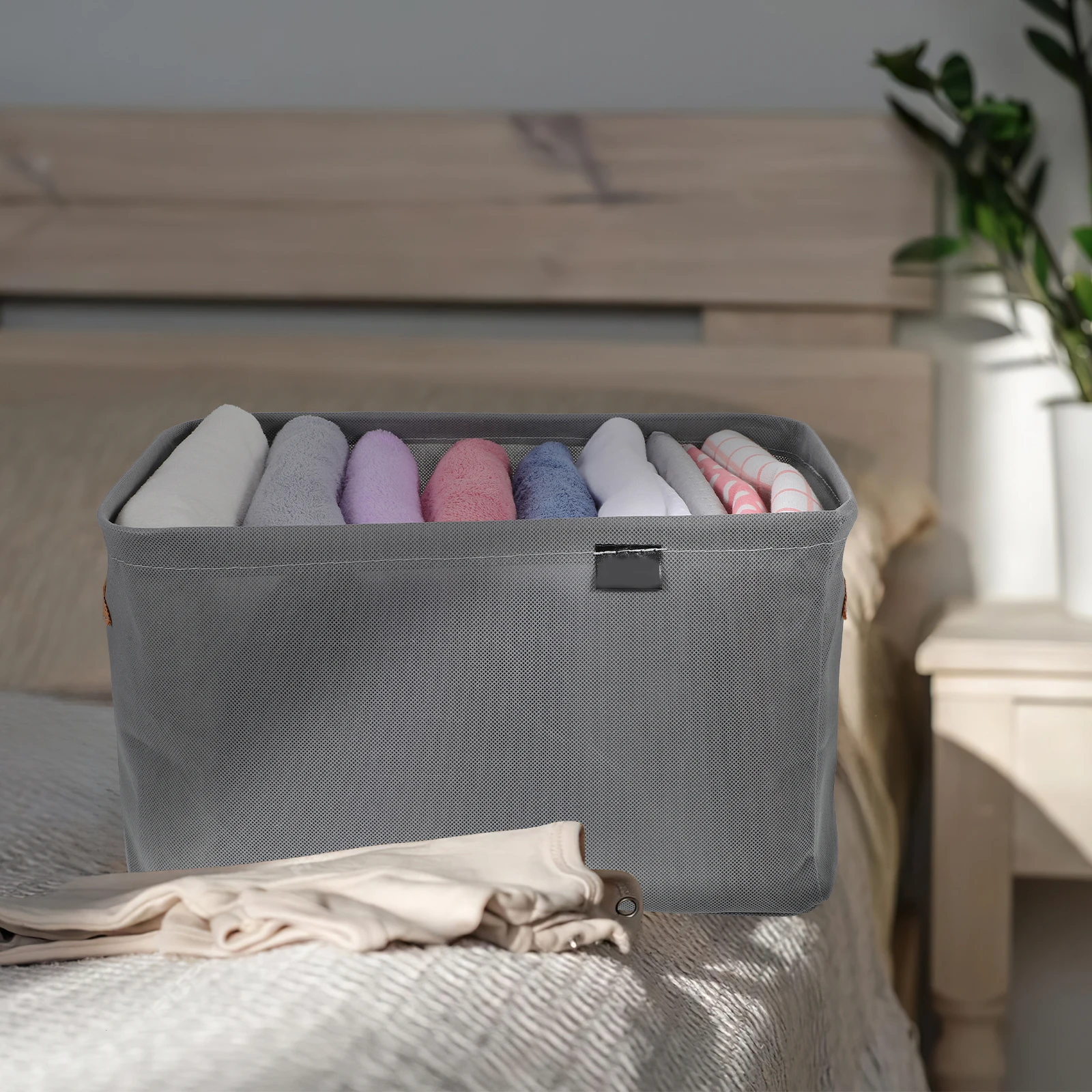 

3 Pcs Clothes Storage Bins 42x28x25CM Stackable Closet Organizers Large Capacity Wardrobe Pants Sweater Organizer Bins