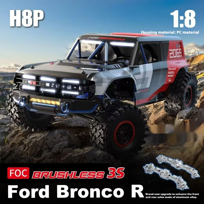 H8p 1:8 Ford Bronco R Rc Car Brushless 4wd Off Road Crawler Full Proportional Remote Control Vehicle For Adult 2026 New  Model
