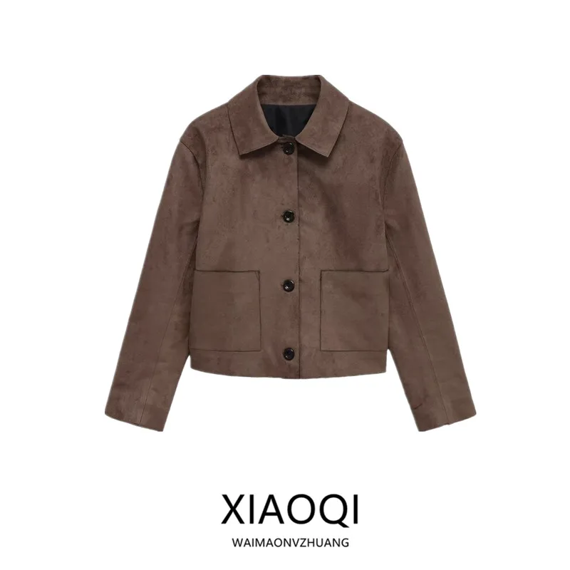 Automne 2025 femmes ort velours revers cuir Jaet polyvalent Sli chaleur Faion vêtements d'extérieur dames Premium Quali manteau