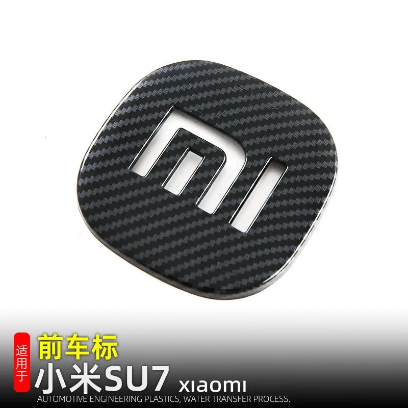 For Xiaomi SU7 Carbon Fiber Emblem Overlay Kit (2024) Textured Badge Cover Sticker Exterior Modding Accessories