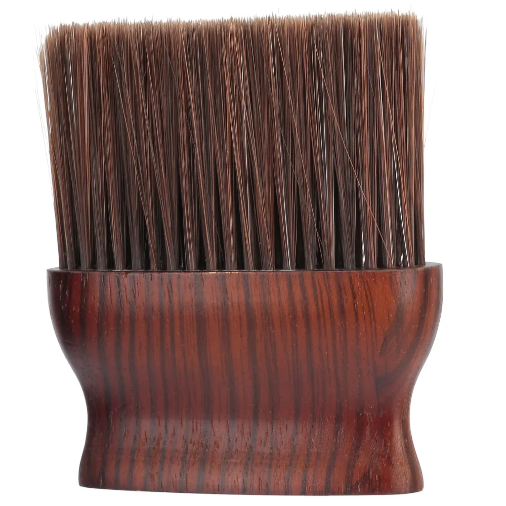 Rubberwood + Nylon Barber Neck Duster Brush Red Brown Portable Neck Brush Durable Soft Hair Barber Shop Neck Brush Barber Shop