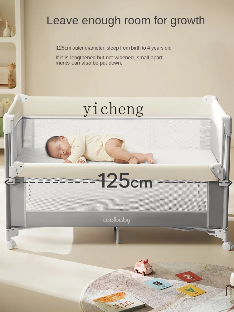 Tqh Baby Wieg Opvouwbaar Stiksel Groot Bed Pasgeboren Baby Multifunctioneel Beweegbaar Bb-Bed