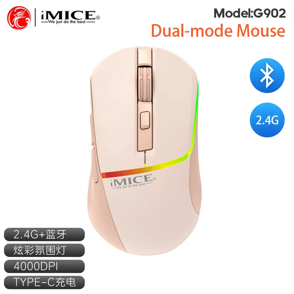 

Bluetooth-мышь iMice, двухрежимная беспроводная мышь 2,4G, 6 кнопок, игровая мышь, офисная бесшумная мышь, перезаряжаемая мышь для ПК, ноутбука