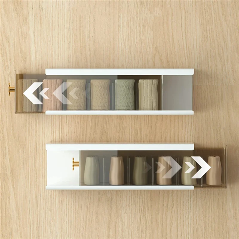 

ABRO-Wall-Mounted Drawer Storage Box, Transparent Multi-Grid Design, Suitable For Underwear, Socks And Ties