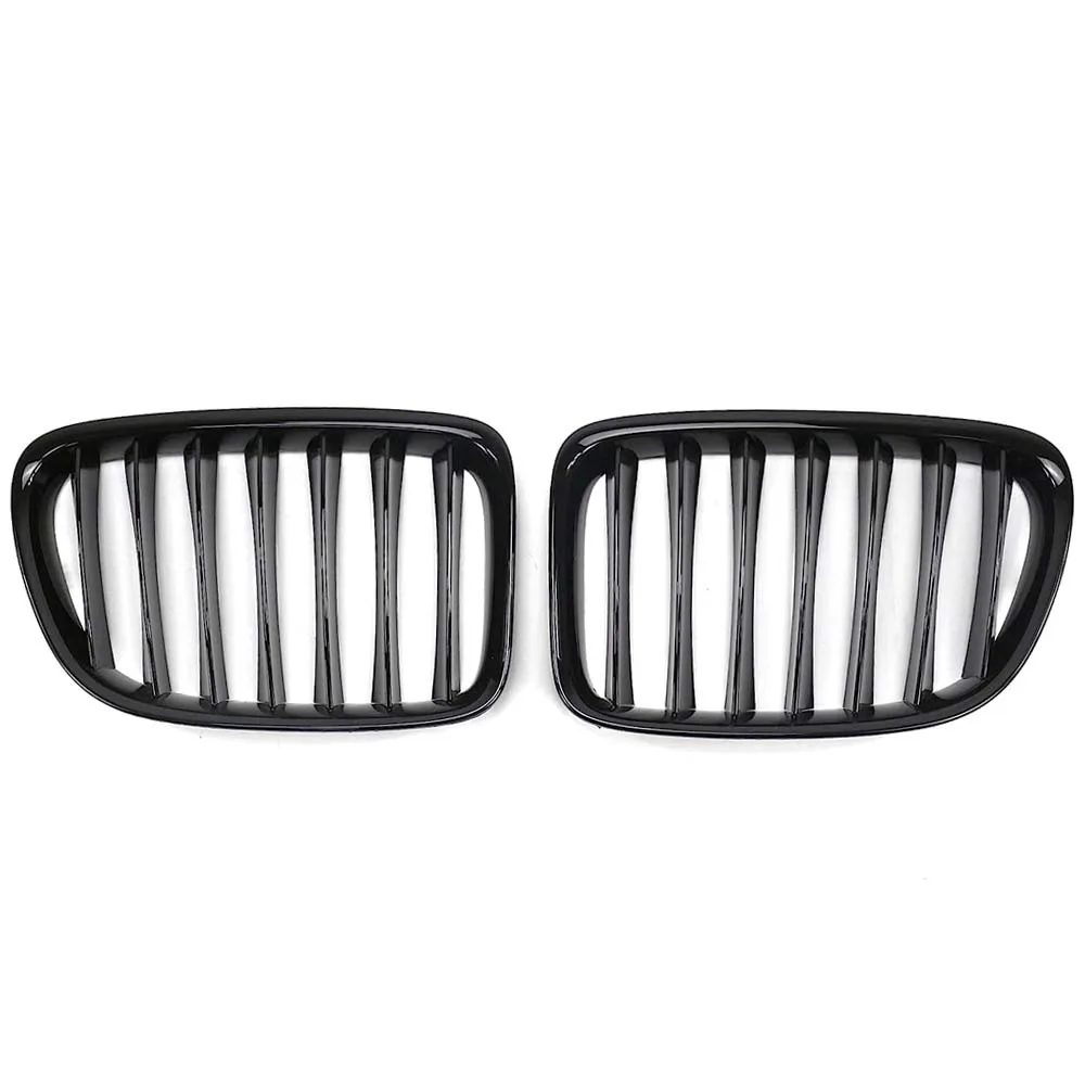 1 Slat Front Bumper Kidney Grille Grill Gloss Black Racing Grills Replacement  For-BMW X1 Series E84 SDrive XDrive 2009-2016