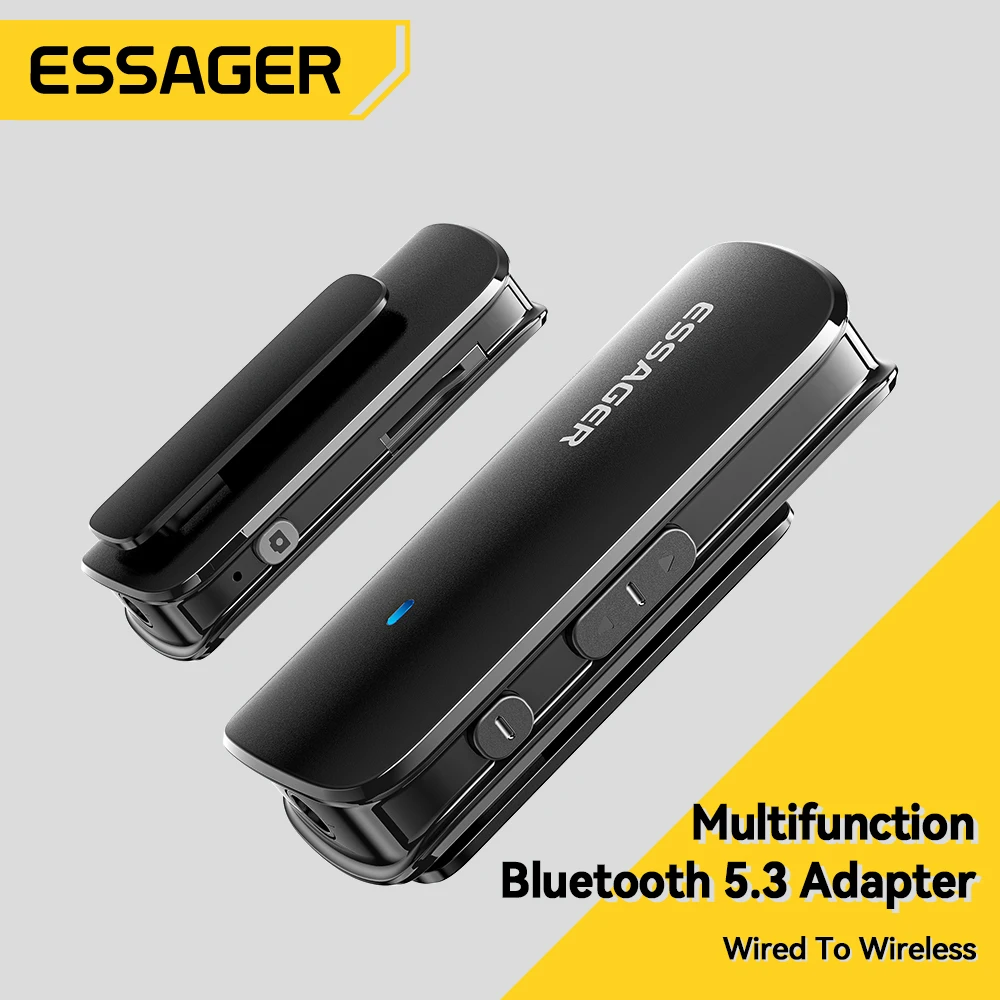 Essager Bluetooth 5.3 Adapter Type-C 3.5mm Audio Cable TF Card Slot Multifunctional Bluetooth Adapter For Phones Tablet Laptop