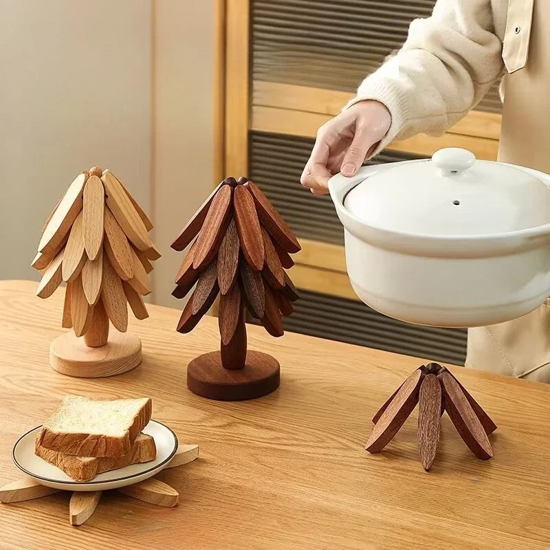 Weihnachtsbaum-Isoliermatte, Untersetzer für Esstische aus Massivholz, Anti-Verbrühungsmatte, Topfuntersetzer, kreative personalisierte Heimdekoration