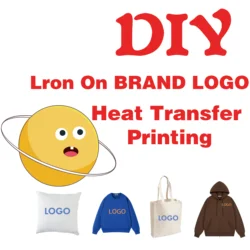 Transferencia de hierro DIY con logotipo de marca de lujo para ropa, transferencias dtf listas para presionar la impresión por transferencia de calor