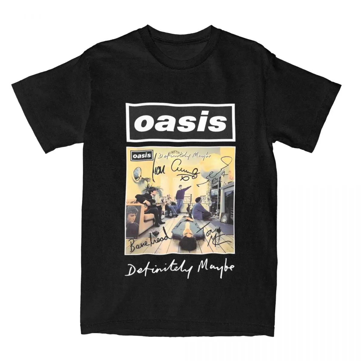 Fashion Rock Band O-Oasis Britpop T-Shirt Men Round Neck 100% Cotton T Shirt Short Sleeve Tee Shirt New Arrival Tops