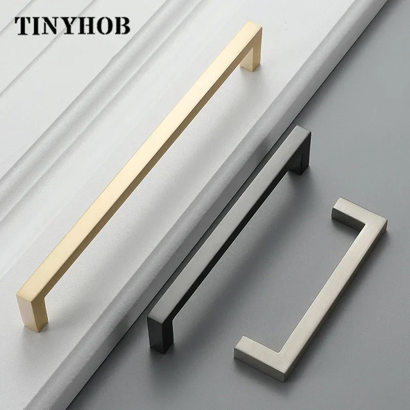 Long Handle Modern Minimalist Kitchen Furniture Cabinet Drawer Pull Gold Zinc Alloy Wardrobe Bedside Cabinet Locker Knob