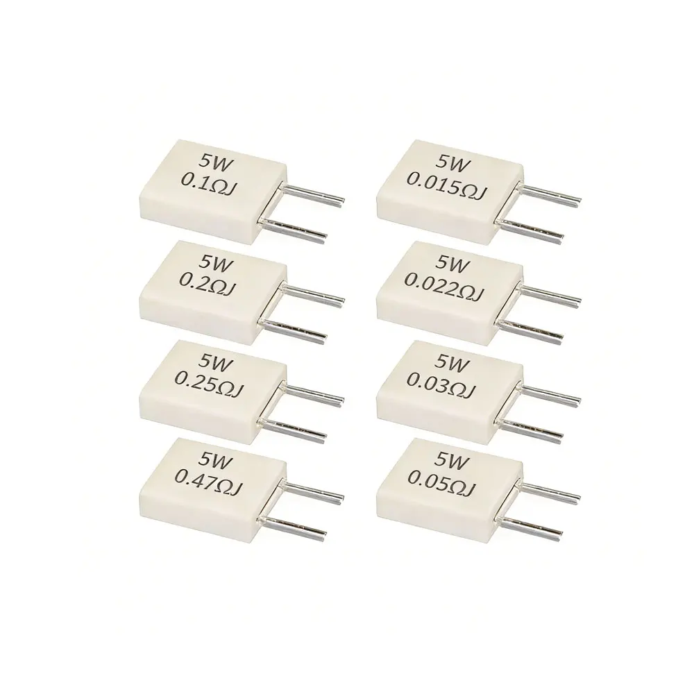 10PCS BPR56 5W Non-inductive Ceramic Cement Resistance 0.01R 0.015 0.022 0.025 0.02 0.033 0.047 0.05 0.1 0.15 0.2 0.25 0.5 1 Ohm