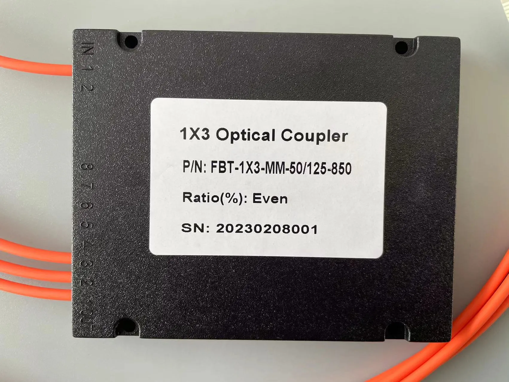 Imagem -04 - Fbt Acoplador 1*3 Fbt Multimodo Divisor de Fibra Óptica 850nm 50 125um 2.0 mm lc pc 1x3