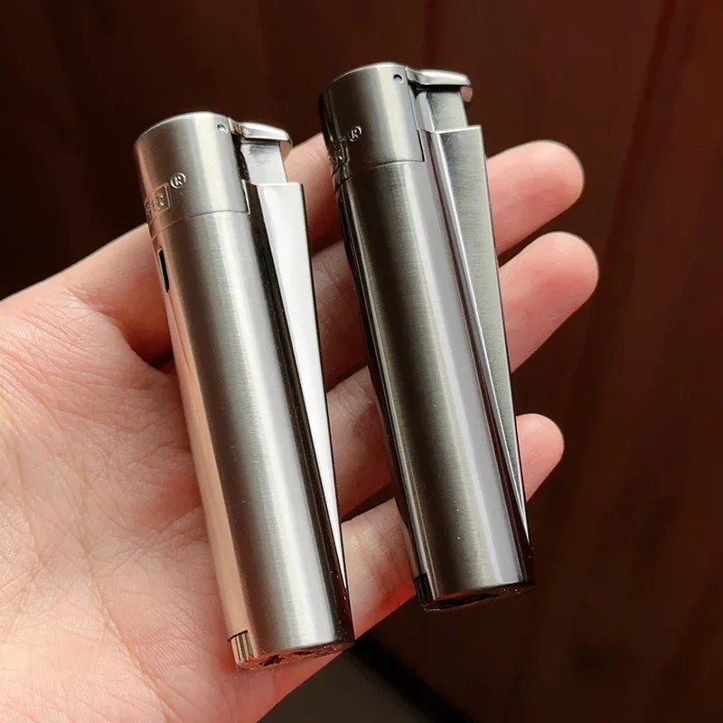 New Clipper Spades A Portable Grinding Wheel Flint Inflatable Lighter Metal Fireless Butane Gas Jet Lighter with Gift Box