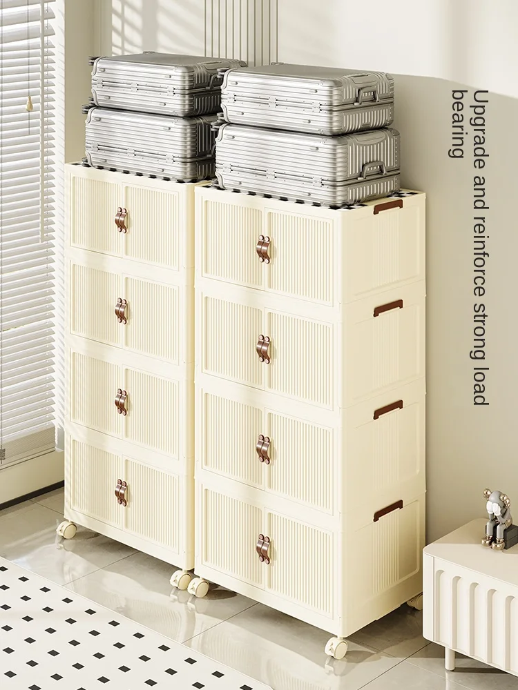 Installation-Free Storage Cabinet Storage Cabinet Household Baby Children Organizing Clothes Locker Plastic Snack Cabinet